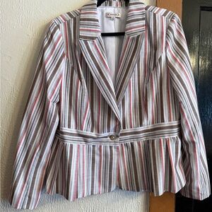 Kasper Multicolor Striped Blazer w/ pants set